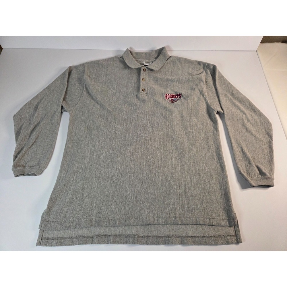 Vintage Houston Rockets Pullover Mens XL Gray Fleece 1998 NBA Pro Edge